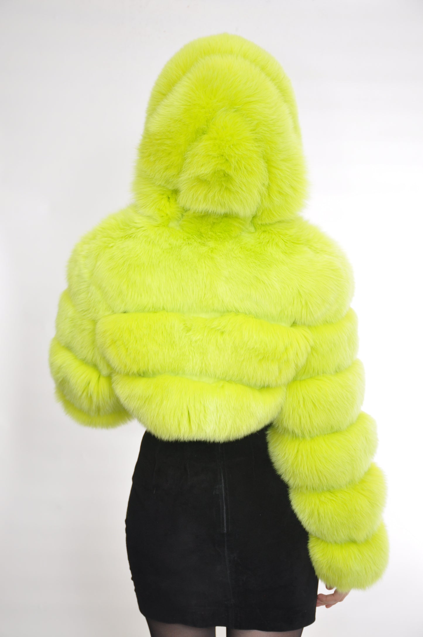 Nicole Lime Fox Cropped Jacket